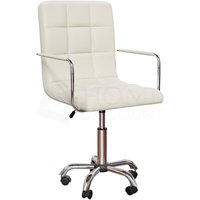 Home Discount - Calbo Verstellbarer Bürostuhl Rückenlehne Armlehne Ergonomisch, Computertischstuhl Drehbar, Beige Home Discount - Calbo Verstellbarer Bürostuhl Rückenlehne Armlehne Ergonomisch, Computertischstuhl Drehbar, Beige von HOME DISCOUNT