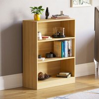Home Discount - Cambridge 3-stöckiges niedriges Bücherregal Lagereinheit, Eiche von HOME DISCOUNT