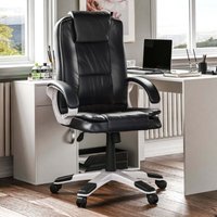 Charlton Bürostuhl Kunstleder Verstellbarer Ergonomischer Chefsessel Computer Schreibtischstuhl Drehbarer Sitz, Schwarz von HOME DISCOUNT