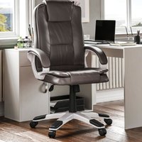 Charlton Office Chair Faux Leather Adjustable Ergonomic Executive Computer Desk Chair Swivel Seat, Brown von HOME DISCOUNT