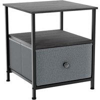 Home Discount - Chorley Kommode mit 1 Schublade aus Stoff mit Metallrahmen für Schlafzimmer & Wohnzimmer, Grau-Schwarz Home Discount - Chorley Kommode mit 1 Schublade aus Stoff mit Metallrahmen für Schlafzimmer & Wohnzimmer, Grau-Schwarz von HOME DISCOUNT