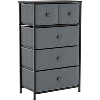 Home Discount - Chorley Kommode mit 5 Schubladen aus Stoff mit Metallrahmen für Schlafzimmer & Wohnzimmer, Rustikal-Braun von HOME DISCOUNT