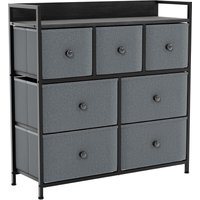 Home Discount - Chorley Kommode mit 7 Schubladen aus Stoff mit Metallrahmen für Schlafzimmer & Wohnzimmer, Grau-Schwarz Home Discount - Chorley Kommode mit 7 Schubladen aus Stoff mit Metallrahmen für Schlafzimmer & Wohnzimmer, Grau-Schwarz von HOME DISCOUNT