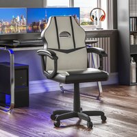 Comet Gaming Chair Bürostuhl Kunstleder Computertisch Recliner Drehsitz, Weiß & Schwarz von HOME DISCOUNT