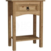 Home Discount - Corona Konsolentisch mit 1 Schublade und Ablage – Seitentisch aus Massivholz, Kiefer von HOME DISCOUNT
