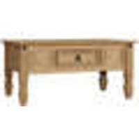 Home Discount - Corona 1 Schubladen Couchtisch Massives Kiefernholz Wohnzimmermöbel von HOME DISCOUNT