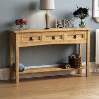 Corona 3 Drawer Console Table With Shelf Solid Pine Side End Hallway Table Corona 3 Drawer Console Table With Shelf Solid Pine Side End Hallway Table von HOME DISCOUNT