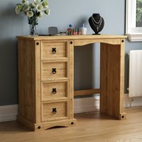 Corona Dressing Table 4 Drawer Solid Pine Makeup Vanity Computer Desk von HOME DISCOUNT