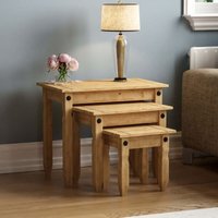 Home Discount - Corona Nest of Tables Set of 3 Solid Pine Coffee Side End Table Home Discount - Corona Nest of Tables Set of 3 Solid Pine Coffee Side End Table von HOME DISCOUNT