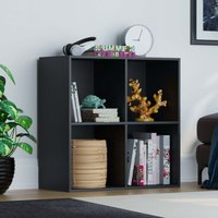 Durham 4 Würfel Bücherregal Holz Display Lagerregal Stehendes Regal, Schwarz ohne Körbe von HOME DISCOUNT