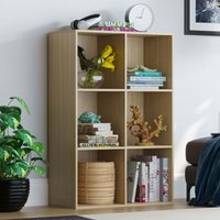 Durham 6 Würfel Bücherregal Holz Display Lagerregal Stehendes Regal, Eiche ohne Körbe von HOME DISCOUNT
