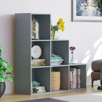 Durham 6 Würfel Bücherregal Treppenregal Holz Display Lagerregal Stehendes Regal, Grau-ohne-Körbe von HOME DISCOUNT