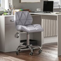 Geo Office Chair Faux Leather Adjustable Computer Desk Chair Padded Swivel Seat, Grey von HOME DISCOUNT