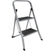 Home Discount - 2-stufige Klappleiter aus Stahl mit rutschfesten Stufen, Grau, h 83 x b 47 x t 52 cm Home Discount - 2-stufige Klappleiter aus Stahl mit rutschfesten Stufen, Grau, h 83 x b 47 x t 52 cm von HOME DISCOUNT