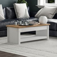 Home Discount - Arlington Couchtisch mit Schiebeplatte und Regal Wohnzimmermöbel, Weiß von HOME DISCOUNT