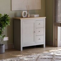 Arlington Sideboard 3 Drawer 1 Door Cabinet Cupboard Storage, Grey von HOME DISCOUNT