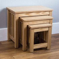 Ashton Nest Beistelltische Set 3er, mdf Holz, Kaffee & Endtisch, Natürlich von HOME DISCOUNT
