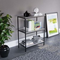 Brooklyn 3 Tier Bookcase Wooden Shelving Storage Display Shelves Wood Unit Stand, Grey von HOME DISCOUNT