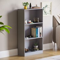 Cambridge 3 Tier Medium Bookcase Shelving Storage Unit, Grey von HOME DISCOUNT