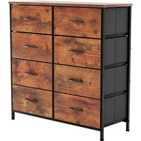 Home Discount - Chorley Kommode mit 8 Schubladen aus Stoff mit Metallrahmen für Schlafzimmer & Wohnzimmer, Rustikal-Braun von HOME DISCOUNT