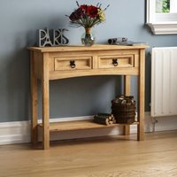 Home Discount - Corona 2 Drawer Console Table With Shelf Solid Pine Side End Hallway Table Home Discount - Corona 2 Drawer Console Table With Shelf Solid Pine Side End Hallway Table von HOME DISCOUNT