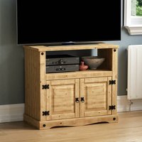 Home Discount - Corona Kiefer Massivholz TV-Möbel 2-türig Schrank Ständer Aufbewahrungsmöbel von HOME DISCOUNT