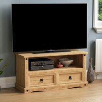 Corona Solid Pine tv Unit 2 Drawer Cabinet Stand Storage Unit von HOME DISCOUNT