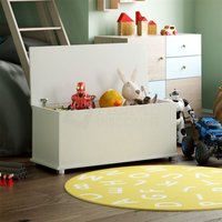 Home Discount - Leon Toy Box Lagerung Ottoman Bank Sitz Schlafzimmer Flur Truhe, weiß von HOME DISCOUNT