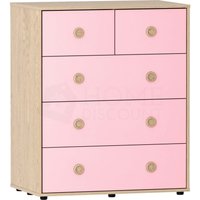 Home Discount - Neptune Kommode mit 5 Schubladen, Schlafzimmer-Aufbewahrungsmöbel, Rosa-Eiche Home Discount - Neptune Kommode mit 5 Schubladen, Schlafzimmer-Aufbewahrungsmöbel, Rosa-Eiche von HOME DISCOUNT