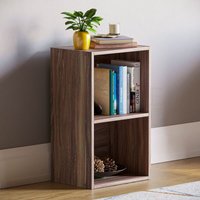 Home Discount - Oxford 2 Tier Cube Bücherregal Regal Lagerung Einheit, Walnuss von HOME DISCOUNT