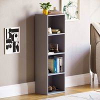 Oxford 4 Tier Cube Bücherregal Regal Lagerung Einheit, Grau von HOME DISCOUNT