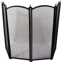 Home Discount - Stanton 4 Panel Fire Guard Kaminbereich, Schwarz von HOME DISCOUNT