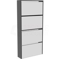 Home Discount - Welham 4 Schubladen Spiegel Schuhschrank Flur Aufbewahrung Schrank Stehschrank, Schwarz von HOME DISCOUNT