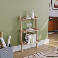 Home Discount - York 3 Tier Ladder Shelf Unit Bookcase Shelving Display Stand Rack Storage, Pine von HOME DISCOUNT
