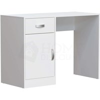 Home Discount - Hudson Computertisch, 1 Schublade, 1 Tür, pc Arbeitsplatz, Regale, Stauraum, Home Office Tisch, Weiß von HOME DISCOUNT