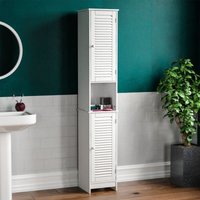 Liano 2 Tür Hochschrank freistehend Badezimmerschrank, Weiß von HOME DISCOUNT