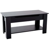 Lift-Up Couchtisch mit Stauraum für Wohnzimmermöbel, Schwarz Lift-Up Couchtisch mit Stauraum für Wohnzimmermöbel, Schwarz von HOME DISCOUNT
