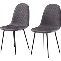 Home Discount - Luton Esszimmerstühle, 2er-Set, Küchen-Thekenstühle mit Rückenlehne & Gepolstertem Sitz, Grau von HOME DISCOUNT