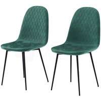 Home Discount - Luton Esszimmerstühle, 2er-Set, Küchen-Thekenstühle mit Rückenlehne & Gepolstertem Sitz, Grün von HOME DISCOUNT