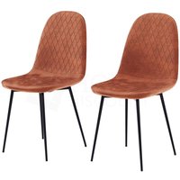 Home Discount - Luton Esszimmerstühle, 2er-Set, Küchen-Thekenstühle mit Rückenlehne & Gepolstertem Sitz, Orange von HOME DISCOUNT