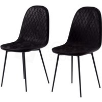 Home Discount - Luton Esszimmerstühle, 2er-Set, Küchen-Thekenstühle mit Rückenlehne & Gepolstertem Sitz, Schwarz von HOME DISCOUNT