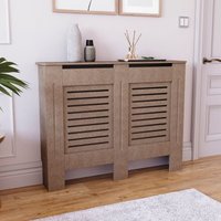 Home Discount - Milton Radiator Cover mdf Modern Cabinet Slatted Grill, Unfinished, Medium von HOME DISCOUNT