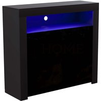 Home Discount - Nova led Sideboard 2 Türen, Hochglanz Aufbewahrungsschrank, Schwarz von HOME DISCOUNT
