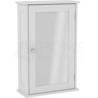 Home Discount - Priano 1 Tür Badezimmer Schrank Mit Spiegel Wandhängend, Weiß von HOME DISCOUNT