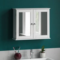 Home Discount - Priano 2 Tür Badezimmerschrank beleuchtet Wandmontage Schrank, Weiß von HOME DISCOUNT