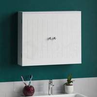 Home Discount - Priano 2-türiger Badezimmerschrank Wandschrank, Weiß von HOME DISCOUNT
