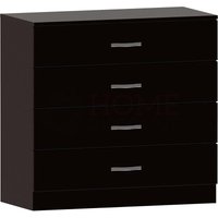 Riano Kommode mit 4 Schubladen, Schlafzimmer-Aufbewahrungsmöbel, Schwar von HOME DISCOUNT