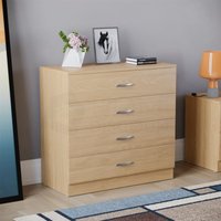 Home Discount - Riano 4 Schubladen Kommode Schlafzimmer Aufbewahrungsmöbel, Pine von HOME DISCOUNT