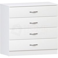 Home Discount - Riano Kommode mit 4 Schubladen, Schlafzimmer-Aufbewahrungsmöbel, Weiß von HOME DISCOUNT