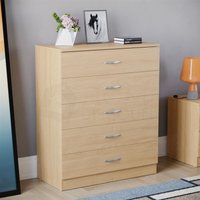 Home Discount - Riano Kommode mit 5 Schubladen, Schlafzimmer-Aufbewahrungsmöbel, Kiefer von HOME DISCOUNT